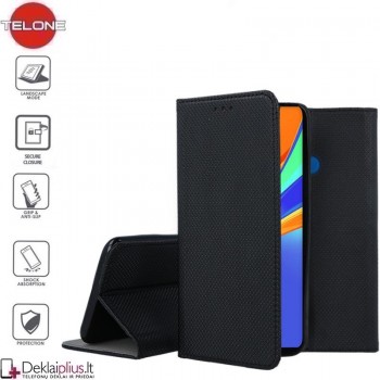 Telone smart magnet serijos atverčiamas dėklas - juodas (Xiaomi Redmi 9C) Telone smart magnet serijos atverčiamas dėklas - juodas (Xiaomi Redmi 9C)